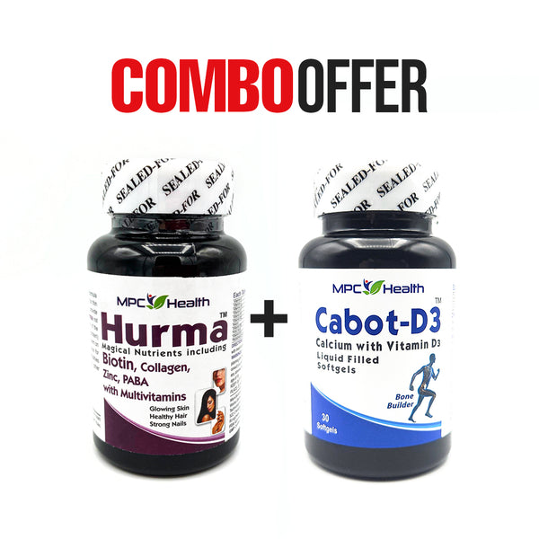 Hurma (60s) + Cabot D3 (30s) (Support skin, Hair & nails+ Strong Bones, Teeth, Muscles)