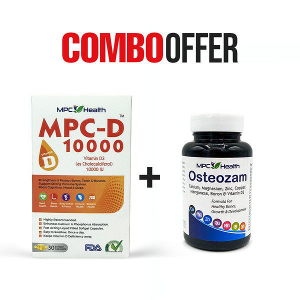 MPC-D 10000 (30s) + Osteozam (30s) (Prevent Vitamin D deficiency + Support Bone Health)