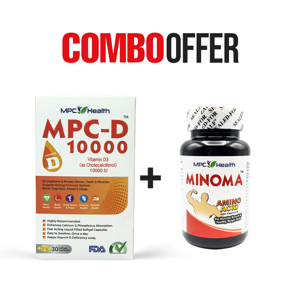 MPC-D 10,000 + Minoma (Prevent Vitamin D Deficiency + Supports Brain, Joint & Heart Health)
