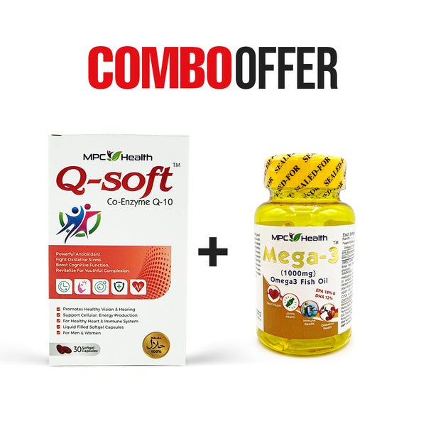 Q Soft (30s) + Mega3 (30s) (Supports Cellular Energy + Antioxidant Defense + Promotes Heart, Vessel & Brain Health + Supports Overall Well-Being