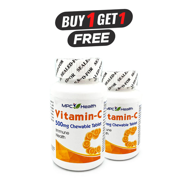 Vitamin-C (30s) (Buy One Get One Free) (Boosts Collagen Synthesis, Anti Aging, Supports Skin Function, Enhances Iron Absorption, Aids Nervous System, Contributes to Immune System, Energy Release, Overall Health)