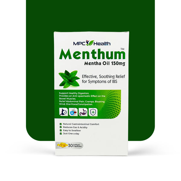 Menthum Softgel (Relieves Heartburn, Gas Issues, IBS)