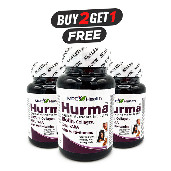 Buy 2 Hurma (30s) Get 1 Hurma (30s) Free ( 21 Key Vitamins & Minerals for Skin, Hairs, Nails Health).
