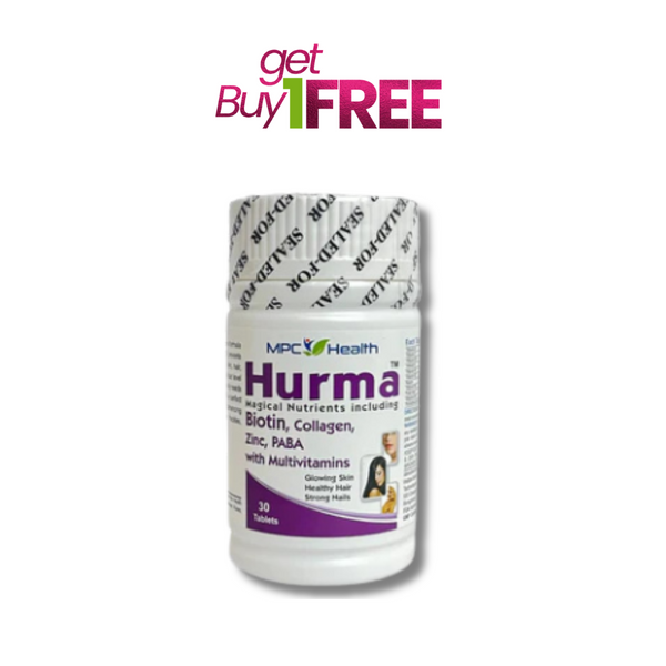 Hurma Tablets ( 21 Key Vitamins & Minerals for Skin, Hairs, Nails Health).