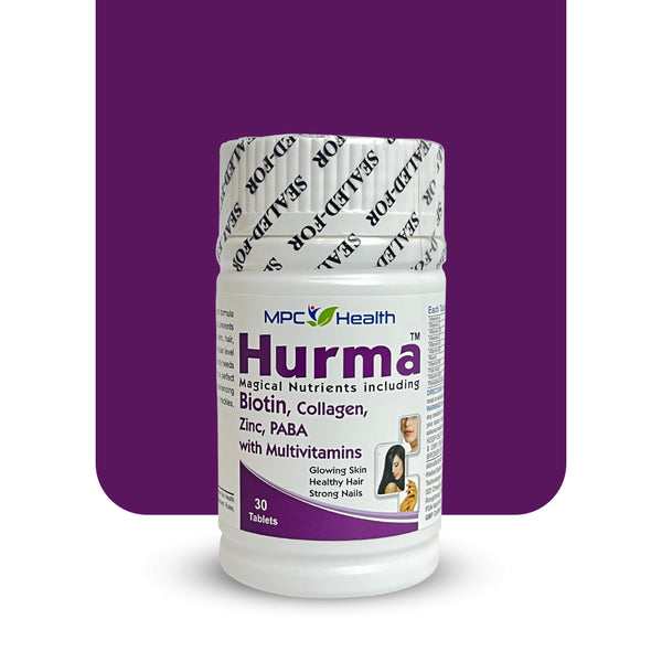 Hurma Tablets ( 21 Key Vitamins & Minerals for Skin, Hairs, Nails Health).