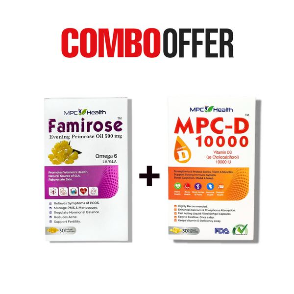 MPC-D 10,000 (30s)+Famirose (30s) (Prevent Vitamin D Deficiency + Promotes Hormonal Health in PCOS, PMS)