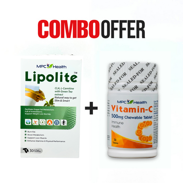 Lipolite Softgel (30s)+Vitamin-C (30s) (Support Weight Loss + Promote Skin Health)