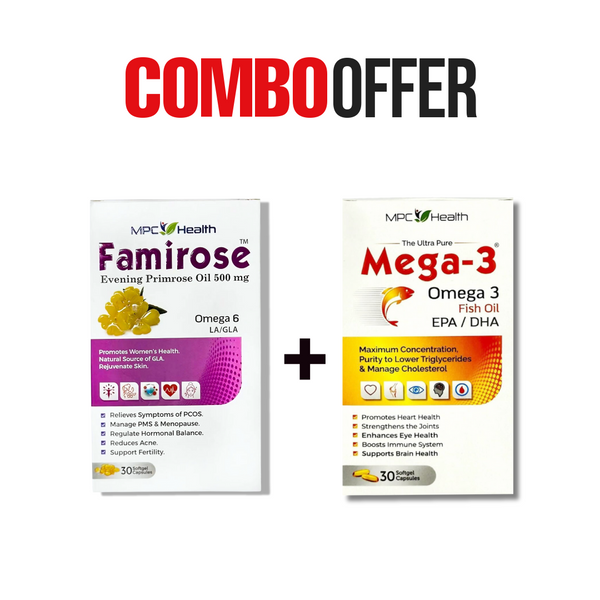 Famirose (30s)+Mega3 (30s) (Hormonal Balance + Boost Hair Growth & Prevent Hair Fall with Skin Hydration)