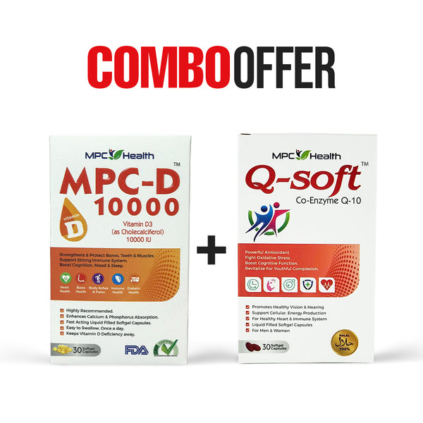 MPC-D 10,000 + Q-soft (Supports Cellular Energy, Antioxidant Defense, Fertility for both men and women while overcoming vitamin D deficiency and all sort of weaknesses, boost immunity)