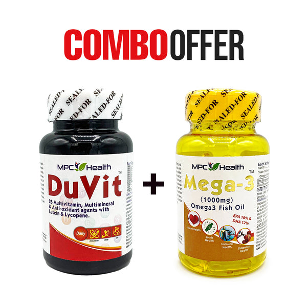 Duvit + Mega-3 (Prevent Nutritional deficiency + Skin & Hair Health)